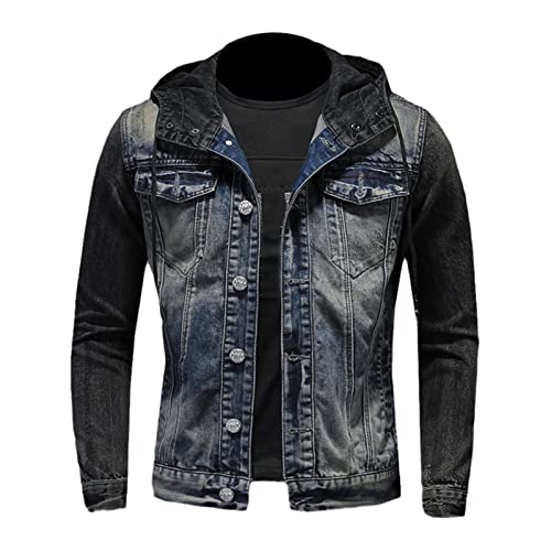 Veste en jean pour homme ivoire Kelsiop avec revers brodé en taille XXXXXL
