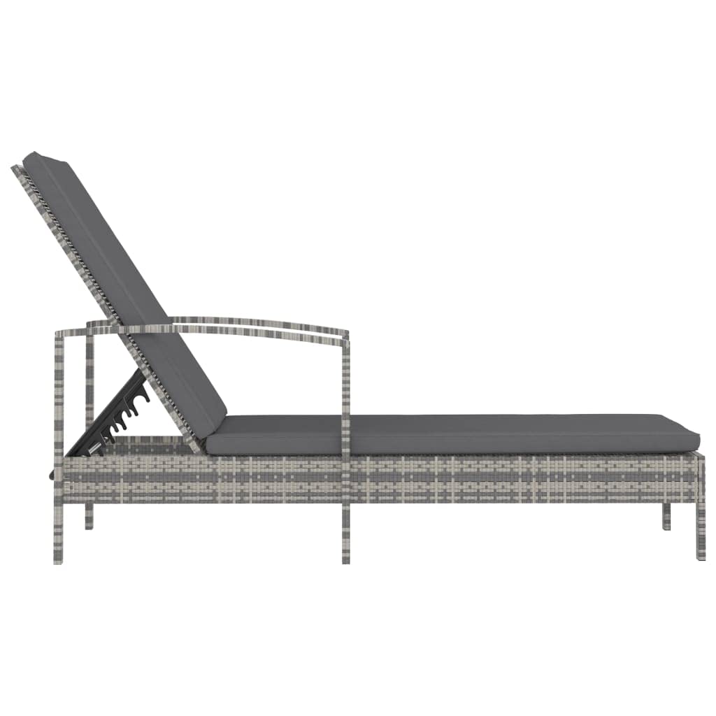Tomostar Bain de Soleil, Chaise Longue Jardin Extérieur Transat pour Piscine avec accoudoirs Résine tressée Gris