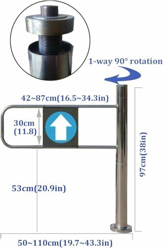 Stainless Steel Access Door for Supermarkets, 90° One-Way Safety Gate, Automatic Closing Swing Barrier for Libraries, Entry Control System