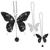 Frcolor 2個 蝶モチーフ 車用吊り下げ飾り 点 ト ブ テンレス