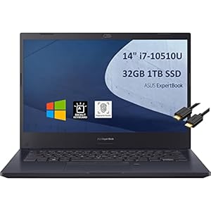 ASUS ExpertBook P2 P2451 14″ Thin & Light FHD (Intel 4-Core i7-10510U, 32GB RAM, 1TB PCIe SSD) Military Grade Durable Business Laptop, Webcam, 3-Year Warranty, IST HDMI, Win 10 Pro/Win 11 Pro