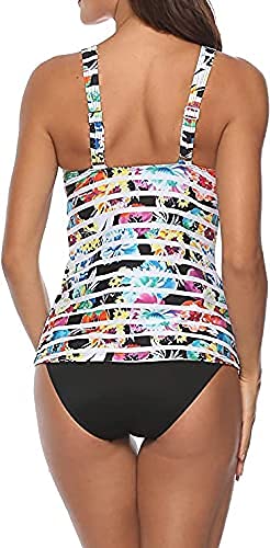 CKMKSA-Damen-Retro-Tankini-Set-Blumendruck-Gepolstert-Zweiteilig-Figuroptimizer-Bauchweg-Bademode-Groe-Gren