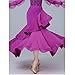 JRUIA Women's Chiffon Mopping Floor Length Skirt Beach Ankle Length Skirt High Waist Maxi Skirt Big Lotus Leaf Swing Skirts,Purple,XL