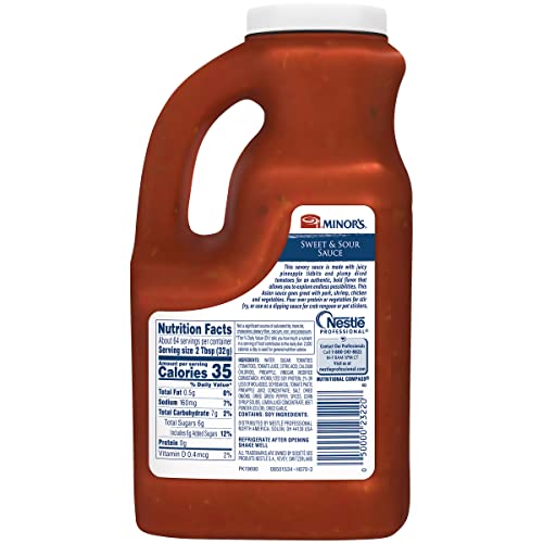 Minor's Sweet And Sour Sauce And Marinade, Authentic Bold Asian Flavor With Pineapple, 4 Lb 8 Oz Bulk Bottle (Packaging May Vary) #TOP5