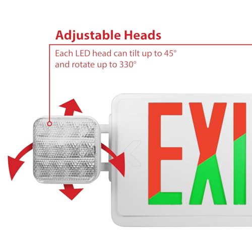 NICOR Lighting ECL1v2 Remote Capable LED Selectable Letter Color Emergency Exit Sign Combo (ECL120UNVWHS2R)