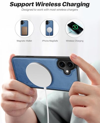 OCASE for iPhone 16 Case, Detachable 2 in 1 PU Leather Wallet Case with RFID Blocking, Wireless Charging, Card Holders - Image 4
