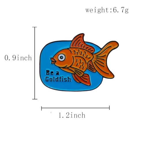 Image of Shark Goldfish Carp Enamel Pin Mindset Is Everything Brooch Pin Badge for Men and Women