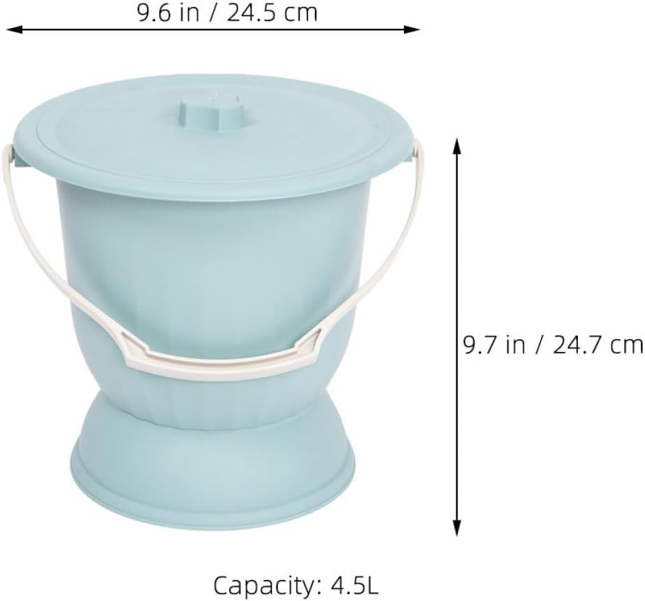 4.5l PP Chamber Pot with Lid, Stable Portable Urinal for Bedroom