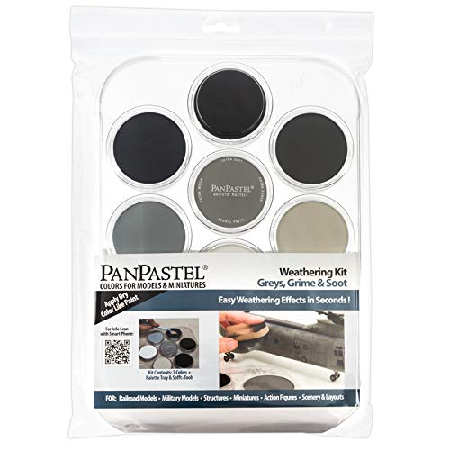 PanPastel Artist Pastels by GOLDEN, Greys, Grime & Soot Set, 7 Color, Professional Artist Pastels, Unique Pan Format (cake-like)