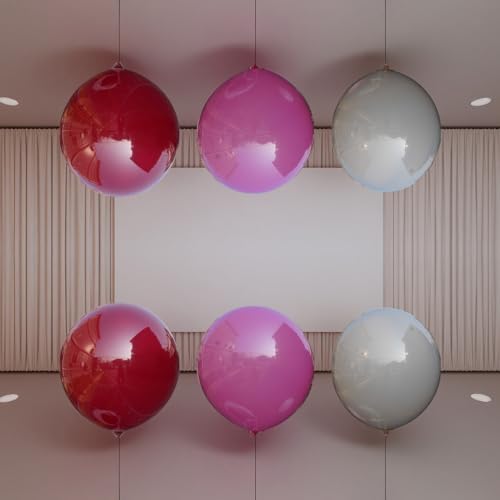 Ballon bulle double couche 61 cm avec ballon latex intérieur rouge blanc
