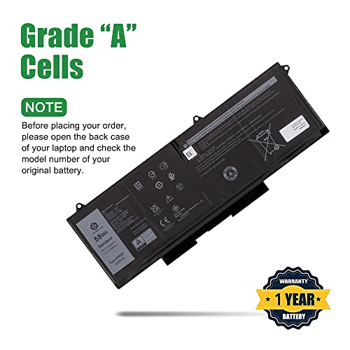 Image of 07KRV CPX-H4PVC 58Wh Laptop Battery Replacement for Dell Latitude 5530 5430 5530 7330 7430 7530 Precision 3570 P104F P104F005 P104F006 P137G Series 0H4PVC H4PVC O7KRV Y86WG 15.2V 3625mAh