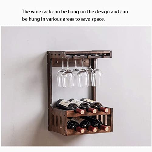 Soporte para botellas de vino montado en pared de bambú miniatura 5