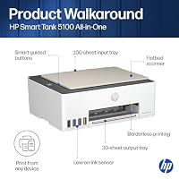 HP Smart Tank 5100 Wireless All-in-One Refillable Printer, Scanner, Copier with up to 3 Years of Ink Included, Best-for-Home, Cartridge-Free, AI-Capable (9B2D1A) — image 4