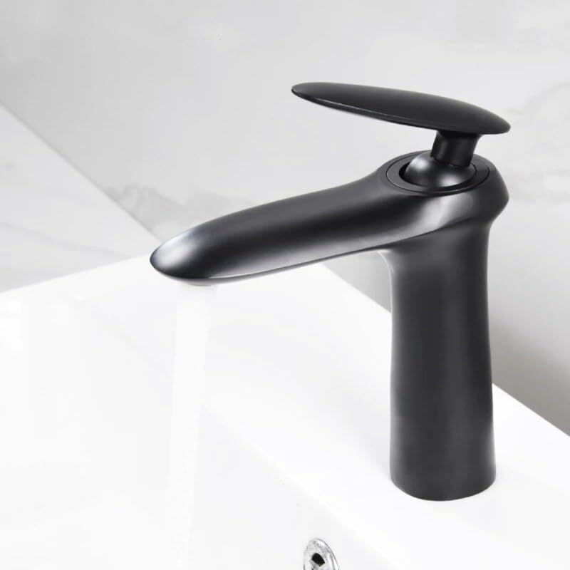 Robinet de lavabo noir en laiton moderne et chic pour vasque de salle de bain