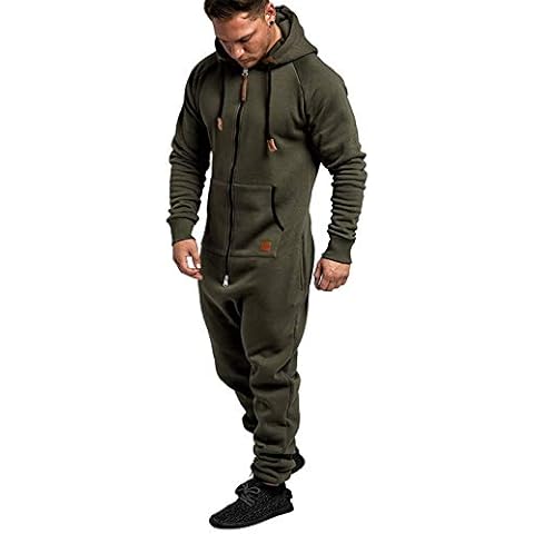 HUAZONG Mens Sports Tracksuit Set Hoodie Top Jogging Bottom Tracksuits Full Zip Gym Sweat Suits Jackets Slim Fit Black Sports Suit (Army Green, L) Cover
