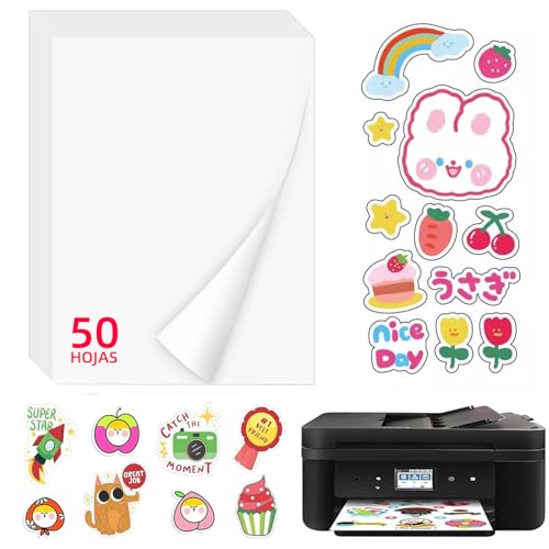 La Mejor Selección de Imprimaciones los preferidos por los clientes. 46 Vinilo Adhesivo Imprimible, 50 Hojas A4 Blanco Mate - Impermeable y Secado Rápido - Compatible con Impresoras de Inyección de Tinta y Láser - Superficie Autoadhesiva para...