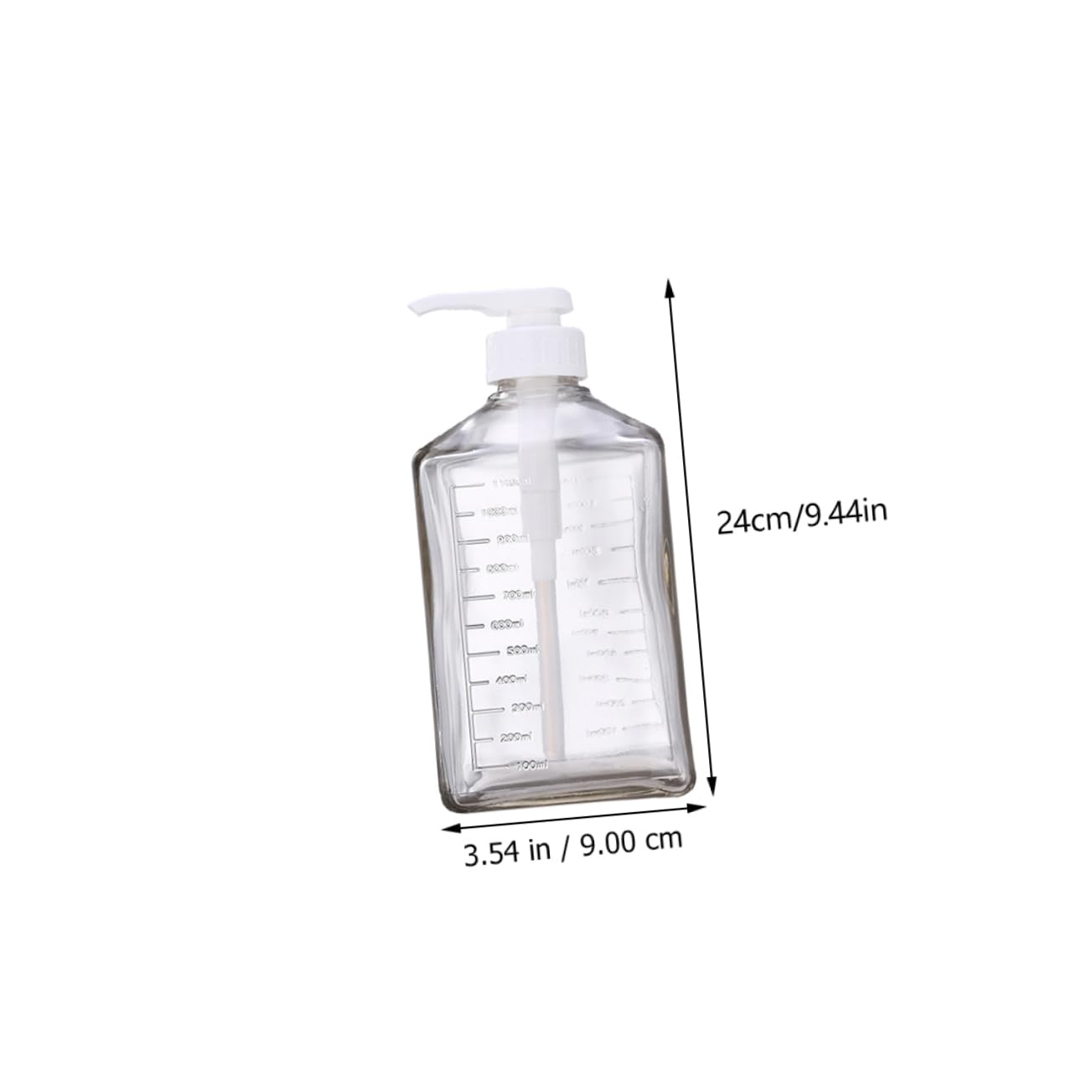 SHERCHPRY 1Pc Hand Press Glass Syrup Squeeze Bottle Kitchen Storage Container with Scale for Milk Tea Material present for Friends Family