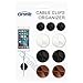 Desk Cable Drop ONME Wire Clips Cord Organize for Your Computer, Electrical, Charging or Mouse Cord Multicolor (6pcs) (Black ash)