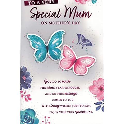 EXTRA LARGE SPECIAL MUM MOTHERS DAY CARD. 8 PAGE INSERT 12 X 7.5 INCHES Cover