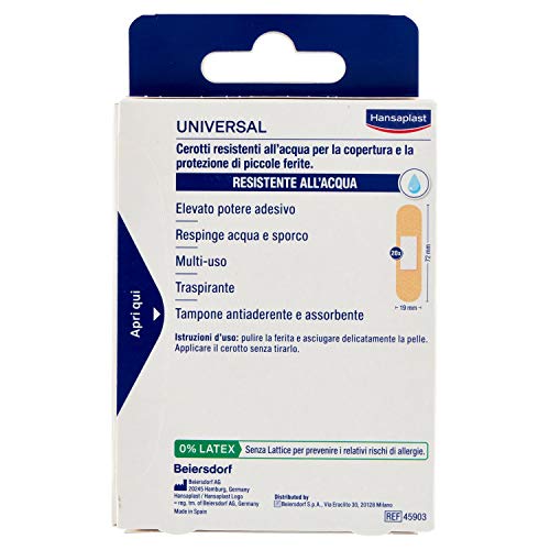 Hansaplast Universal Pflaster, wasserfest, hohe Haftkraft, 2 Packungen mit 20 Stück – Ansicht 3