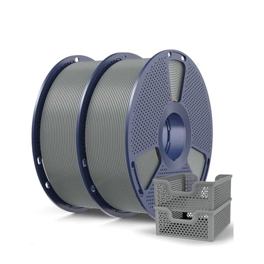SUNLU PLA+2.0 Filament 1.75mm Grey 2KG, High Speed PLA Plus2.0 Tougher and Stronger 3D Printer Filament Dimensional Accuracy +/- 0.02mm, 2 Pcs 1kg Spool(2.2lbs) Fits for Most FDM 3D Printers
