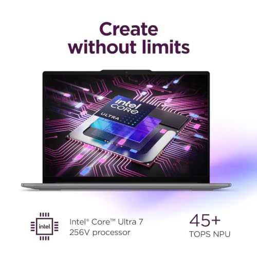 Image of Lenovo Yoga Slim 7i Aura Edition Copilot+ PC Laptop, Intel Core Ultra 7 256V, 15.3 inch 2.8K 120Hz Touchscreen, 16GB LPDDR5X RAM, 1TB SSD, Backlit Keyboard, Wi-Fi 7, Windows 11 Home, Luna Gray, EAT Cloth