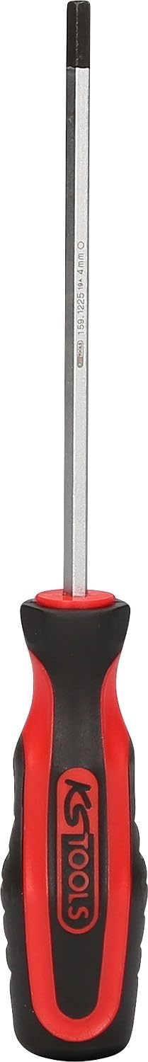 KS Tools 159.1225 Destornillador ERGOTORQUEplus para tornillos con encastre hexagonal, 4 mm