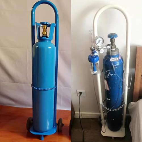 Lekki stalowy wózek z butlą gazową do zbiorników tlenu i CO2, przenośny uchwyt na cylinder spawalniczy, trwały wózek transportowy