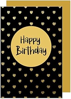 Edition Seidel Premium Birthday Card with Gold Embossing and Envelope Greeting Card Billet Birthday Happy Birthday Man Woman Single Sayings Card Gold (G3346 SW022)