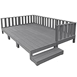 アイガーデン(igarden) ウッドデッキ 1.5坪セット ブラック 6d6f1sbk 縦柵 ロータイプ アイウッド 人工木 フェンス6枚 ステップ1台 アイウッドデッキ アイガーデンオリジナル 人工木ウッドデッキ 縁台 wpc