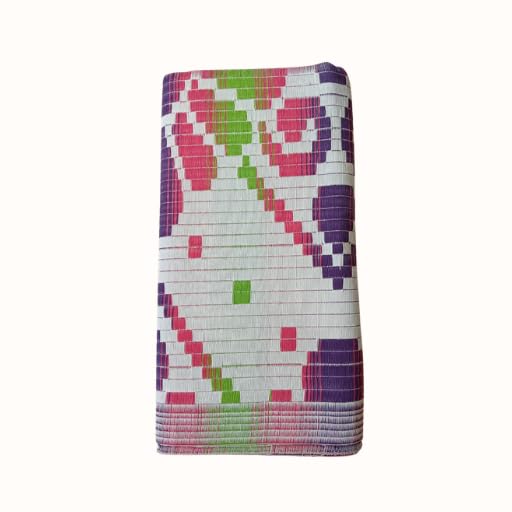 chatai woven mat, multicolour floral pattern, indiantraditional style floor mat pvc meterial (6-3 feet)