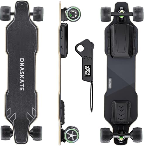 Dnaskate V4 Electric Skateboard with Remote, 28 Mph Top Speed,22 Miles Range,1200W Hub-Motor, Longboard Skateboard for Adults ＆Teens