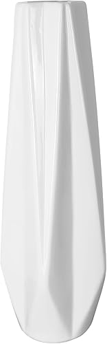 DOCFLVAS Florero de cerámica blanca de 12 pulgadas de alto, florero blanco para decoración del hogar para hierba de las pampas, jarrones modernos disponible en Yaxa Peru