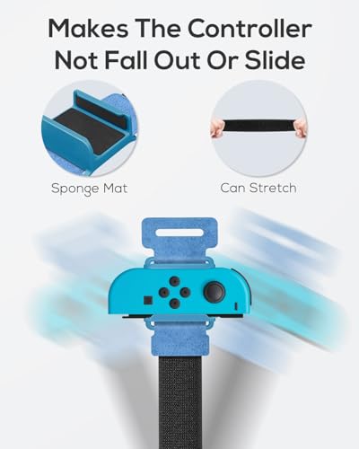 MENEEA [4 PACK] Wristband for Just-Dance 2026/2025 2024 2023 for Zumba Burn It Up, for Nintendo Switch& Swith OLED for Joy-Cons, Adjustable Wrist Strap for Adult and Kids, Skin-kindly Black Red Blue - Image 4