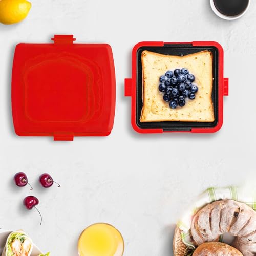 Sandwichpress,Antiaanbak Hittebestendig Draagbaar Kookapparaat - Magnetron Kaas Toaster Toastie Press Pan,Voor Quesadilla Snacks Voedselbereiding Thuis Appartement Studentenkamer Keuken - Image 3
