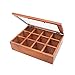 Produktbild Naliovker Holz Multi Funktional Aufbewahrungs Box, Klassische Hlzerne Desktop Aufbewahrungs Box 12 Einstellbare Truhe Aufbewahrungs Tasche Tee Set Schmuck Kleine Sammlung