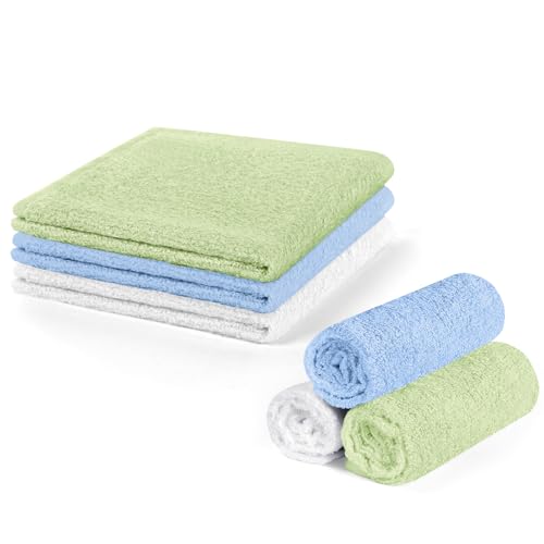 ALIIP 6 Pack Bamboo Face Cloths 30 x 30 cm Ultra Soft & Gentle Reusable Flannels for Makeup Removal and Baby Care Suitable for Sensitive Skin