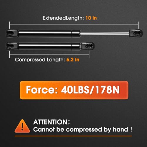 image for Dukuge C16-09322 10 inch 40lbs/180N Gas Struts, 2PCS c16-1823310
