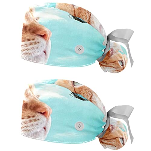 Chapeaux de travail JDEZ anti-sueur pour cheveux longs et courts casquettes bouffantes x2