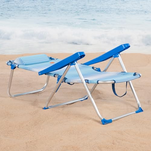 Chaise de plage pliable 5 positions dossier inclinable 48X60X90 cm