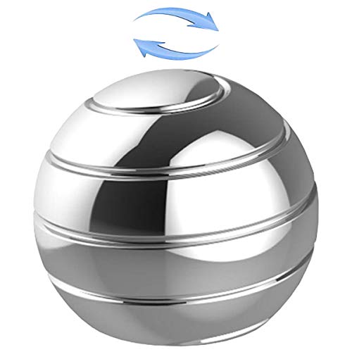 Panshi Metal Kinetic Desk Toy, Optical Illusion Fidget Spinning Top Ball, Unique Executive Stress Relief Gift for Adults & Kids