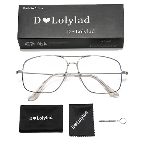 Image of Non Prescription Glasses - Classic Square Clear Lens Metal Frame for Men Women