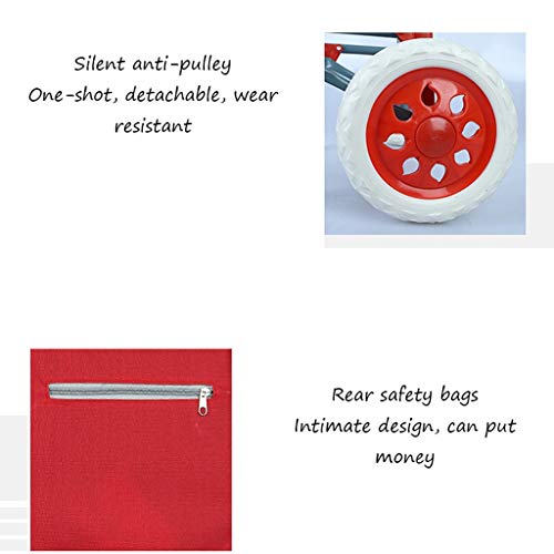 Einkaufstrolley Zweirädriger Einkaufswagen Zusammenklappbarer tragbarer Einkaufswagen Abnehmbarer Hauptwagen… – Bild 5