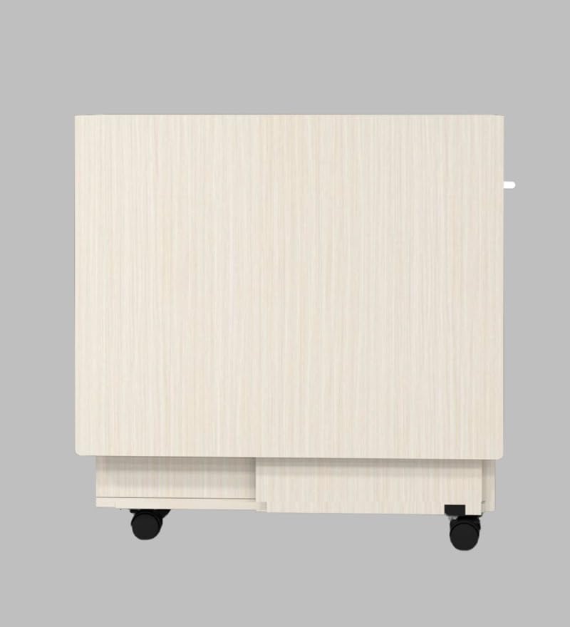 Image of SPECIALITY PANELS Folding Dining Table with Storage, Beige Wood Finish, 149x74x76 cm, Mobile Kitchen Island with Wheels, Carpenter Assembly Provided