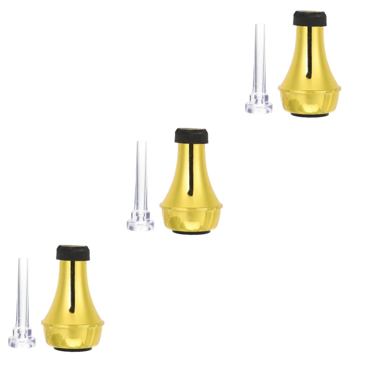 HEMOTON 3 Set Tromba Muta Accessori Sordina Per Esercitarsi Con La Tromba Sordina Della Tromba Di Gomma Parti Di Tromba Per Tromba Sordina Dritta Per Tromba Silenziatore Muto Abs