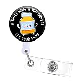 Badge Reels Holder Retractable with ID Clip for Nurse Name Tag Card Pharmacy Pharmacist Chill Pill C