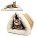 PARTYSAVING PET Palace 2-in-1 Pet Bed Snooze Tunnel and Mat for Pets Cats Dogs and Kittens for Travel or Home, APL1343, Beige