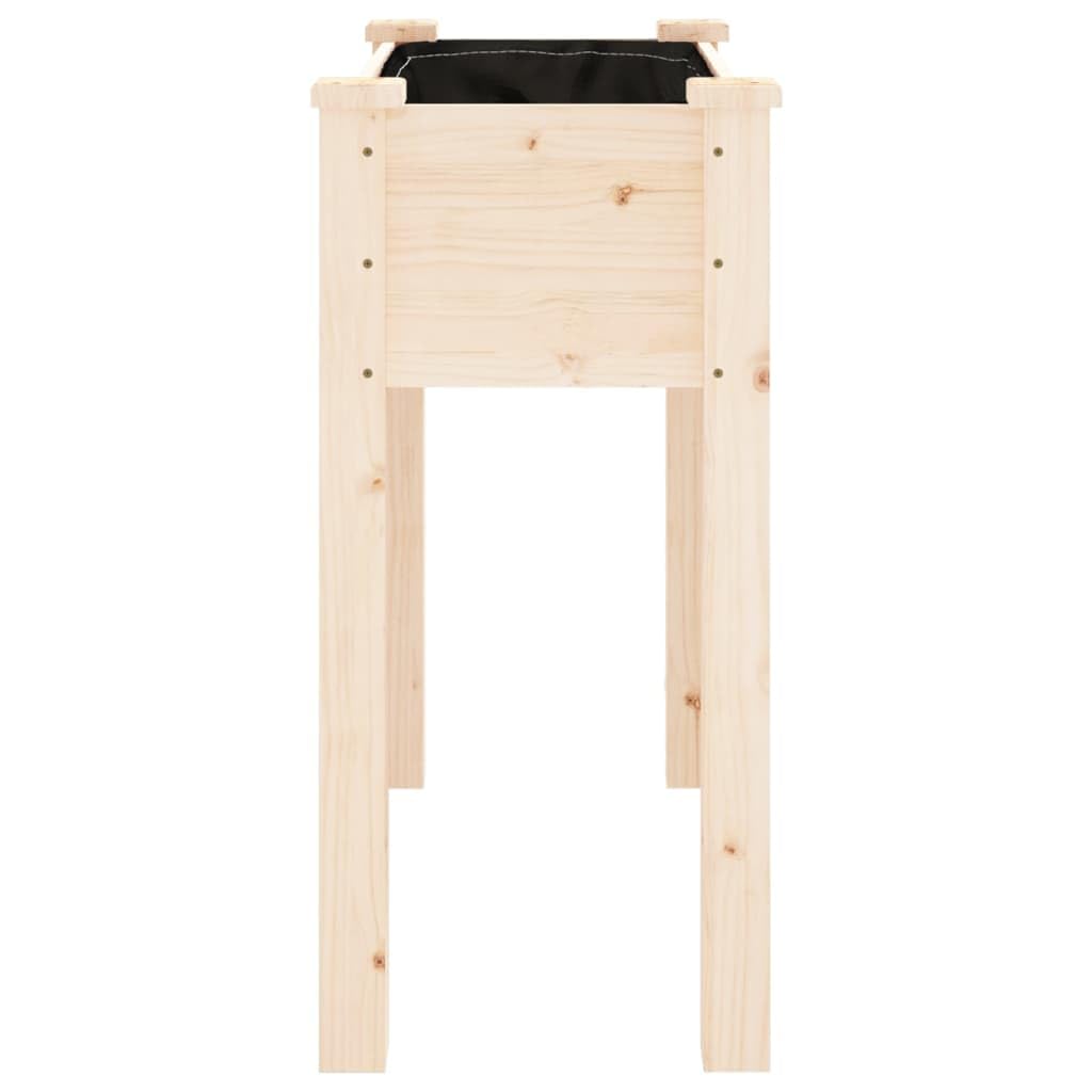 Fioriera in Legno Massello di Abete con Fodera, 71x37x76 cm | Orto rialzato ideale per balcone e giardino, completo di fodera protettiva e fori per il drenaggio dell'acqua.