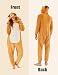 Ekouaer Tier Jumpsuit Kostüm mit Reißverschluss & Kapuzen Fleece Onesie Schlafanzug Fasching Halloween Cosplay Karneval Einteiler (Herren, Damen, Unisex) Rentier, L