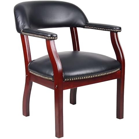 Boss Captain’s Chair In Black Vinyl Cover